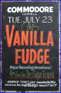 The Vanilla Fudge Original Hand Painted 1968 Concert Poster Commodore Lowell MA