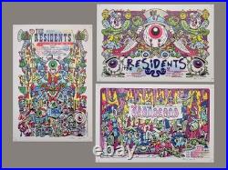 Three The Residents Concert Posters by Steven Cerio, Rare Artist's Proofs 2001