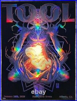 Tool Poster Atlanta State Farm 2020 concert tour limited edition holographic