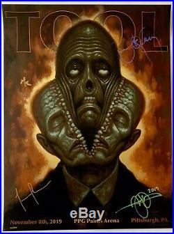 Tool band signed poster pittsburgh 2019 concert tour chet zar