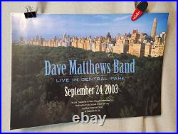 USED Dave Matthews Band Concert Poster Live In Central Park Sept 24 2003 Laminat