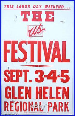 US FESTIVAL- Fleetwood Mac Police Kinks Petty Benetar 1982 Concert Poster Rare