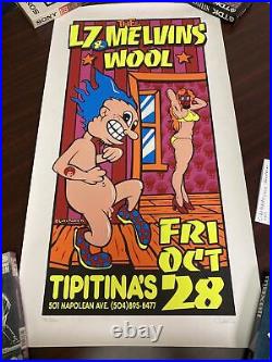 Uncle Charlie 1994 L7 & The Melvins Concert Poster Signed & #d 91/300 Tipitinas