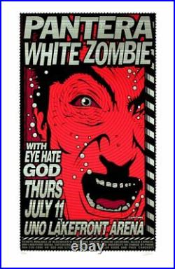 Uncle Charlie 1996 Pantera / White Zombie Concert Poster Eye Hate God LA