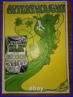 United Empire Loyalists AFTERTHOUGT Concert Poster Original 1968 Bob Masse