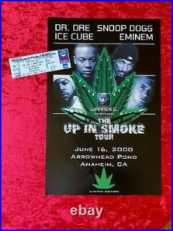 Up In Smoke Tour 2001 Concert Tour Concert Ticket & Promo Poster Vintage Rare