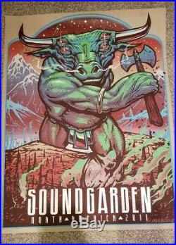 VERY RARE 2011 Soundgarden Concert Poster Munk One Signed! Free shipping! L@@K