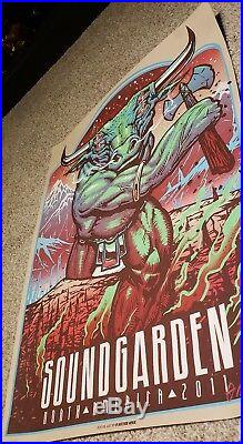 VERY RARE 2011 Soundgarden Concert Poster Munk One Signed! Free shipping! L@@K