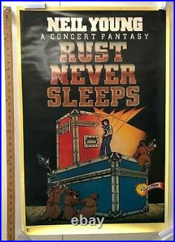 VINTAGE MUSIC POSTER 1979 Neil Young Rust Never Sleeps A Concert Fantasy Jawa SW