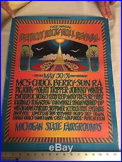 Vtg Org 1969 Gary Grimshaw Art Concert Poster/1st Annl Detroit Rock-roll Revival