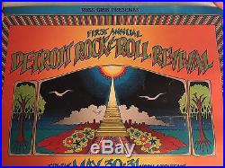 Vtg Org 1969 Gary Grimshaw Art Concert Poster/1st Annl Detroit Rock-roll Revival