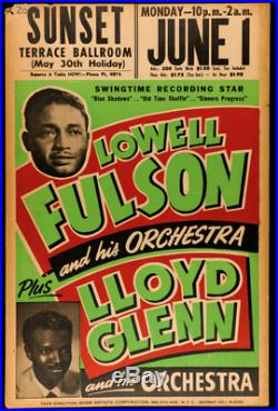 Very RARE Original'50's LOWELL FULSON CONCERT POSTER Boxing Style 14x22