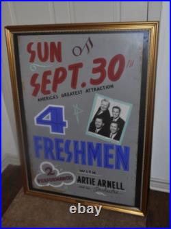 Vintage 1962 The Four Freshmen Quartet Hand Painted Rare Original Concert Poster