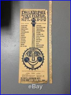 Vintage 1965 4th Annual Philadelphia Folk Festival Concert Poster