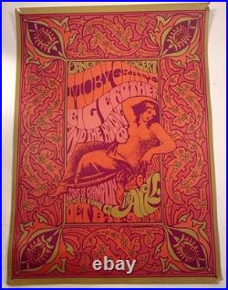 Vintage 1967 Janis Joplin Big Brother Moby Grape Ark Concert Poster Original