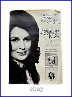 Vintage 1970'S Loretta Lynn Poster Lot With Festival Concert Photos In 2000'S