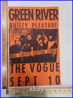 Vintage 1980s ORIGINAL Green River Seattle Concert Poster Pearl Jam, Mudhoney