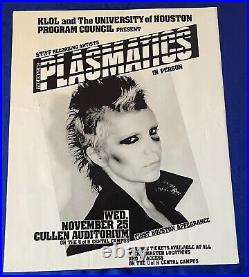 Vintage 1981 Plasmatics (Wendy O'Williams) CONCERT POSTER 20x24in Houston TX