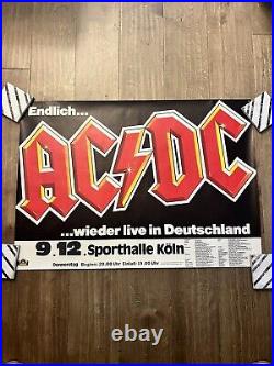 Vintage 1982 AC/DC CONCERT PROMO POSTER GERMANY RARE FOR THOSE ABOUT TO ROCK
