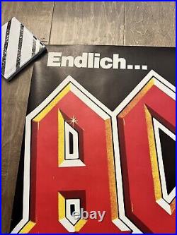 Vintage 1982 AC/DC CONCERT PROMO POSTER GERMANY RARE FOR THOSE ABOUT TO ROCK