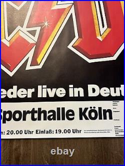 Vintage 1982 AC/DC CONCERT PROMO POSTER GERMANY RARE FOR THOSE ABOUT TO ROCK