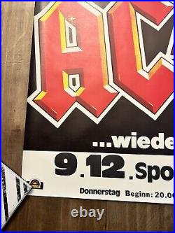 Vintage 1982 AC/DC CONCERT PROMO POSTER GERMANY RARE FOR THOSE ABOUT TO ROCK