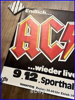 Vintage 1982 AC/DC CONCERT PROMO POSTER GERMANY RARE FOR THOSE ABOUT TO ROCK