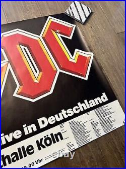 Vintage 1982 AC/DC CONCERT PROMO POSTER GERMANY RARE FOR THOSE ABOUT TO ROCK