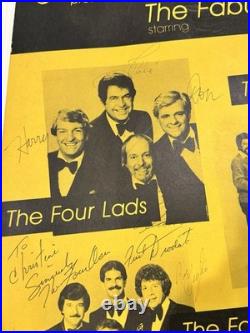 Vintage 1986 Fabulous Fours Concert Poster Autographed Four Lads Aces Freshmen