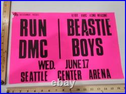 Vintage 1987 ORIGINAL Run DMC & Beastie Boys 11x17 Seattle Concert Poster