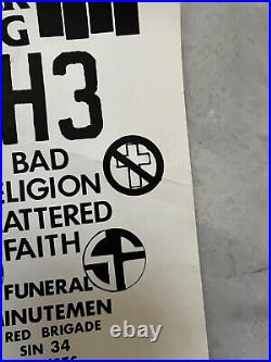 Vintage 80's Original Punk Rock concert poster Black Flag Circle Jerks Bad Reli