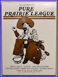 Vintage & Authentic Pure Prairie League Mounted Suffolk County Concert Poster