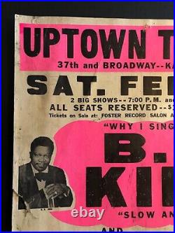 Vintage Boxing Style Concert Poster B. B. KING & BOBBY BLUE BLAND Original