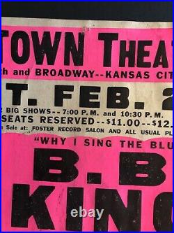 Vintage Boxing Style Concert Poster B. B. KING & BOBBY BLUE BLAND Original