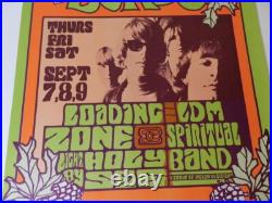 Vintage Concert Poster- 1967 The Byrds-ldm Spiritual Band Poster- Bill Graham Vintage Concert Poster- 1967 The Byrds-ldm Spiritual Band Poster- Bill Graham