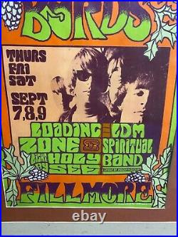 Vintage Concert Poster ORIGINAL Framed The Byrds Sept 1967 Fillmore