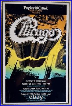 Vintage Mounted Chicago 1980'Poplar Creek Music Theater' Concert Poster