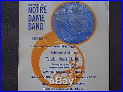 Vintage Notre Dame Band Concert At GreensburgSalem High School Original Posters