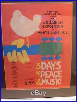 Vintage Original 1969 Woodstock Rock Concert Poster (guaranteed)