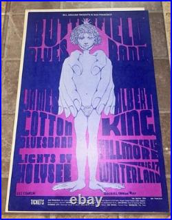 Vintage Original Butterfield Blues Band Lee Conklin Concert Poster Fillmore