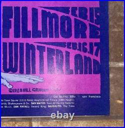Vintage Original Butterfield Blues Band Lee Conklin Concert Poster Fillmore