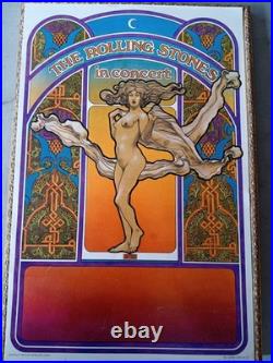 Vintage Rolling Stones 1969 American Tour 1st Printing Concert Poster Lautrec Sf