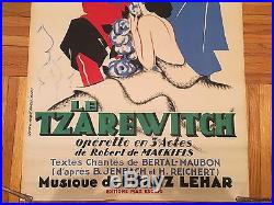 Vintage Russian/French Concert Poster LE TZAREWITCH by Artist Chancel 1925