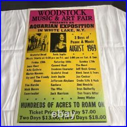 Vintage Woodstock Poster Music & Art Fair Concert Aquarian Expo Line up