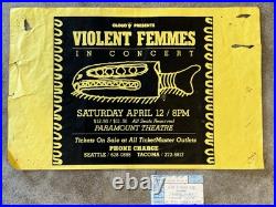 Violent Femmes Poster 4/12 1986 Folk Punk Concert Original With Ticket
