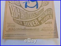 Vtg 1966 ORIGINAL Big Brother Holding Janice Joplin Zig Zag SF Concert Poster