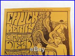 Vtg 1967 ORIGINAL Chuck Berry Grateful Dead Concert Winterland Fillmore Poster