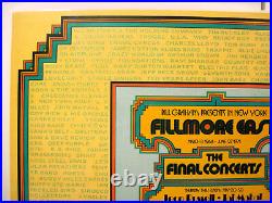 Vtg 1971 FILLMORE EAST The FINAL Concerts poster BILL GRAHAM DAVID BYRD Zappa EX