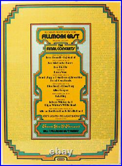 Vtg 1971 FILLMORE EAST The FINAL Concerts poster BILL GRAHAM DAVID BYRD Zappa EX