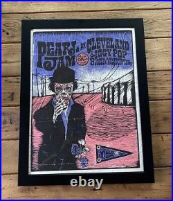 Vtg Pearl Jam Ames Bros Cleveland Yield Tour Concert Poster Authentic Blossom